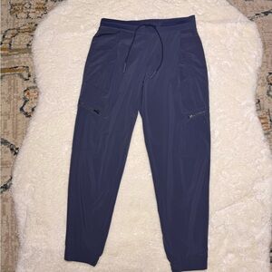 ATHLETA Venture Jogger Medieval violet Pants sz 2P Tapered Casual Tie Waist